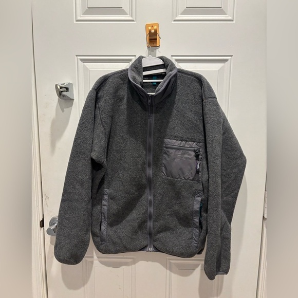 Vtg Patagonia Jacket Mens M Gray Full ZIp Fleece Gorpcore Made In USA